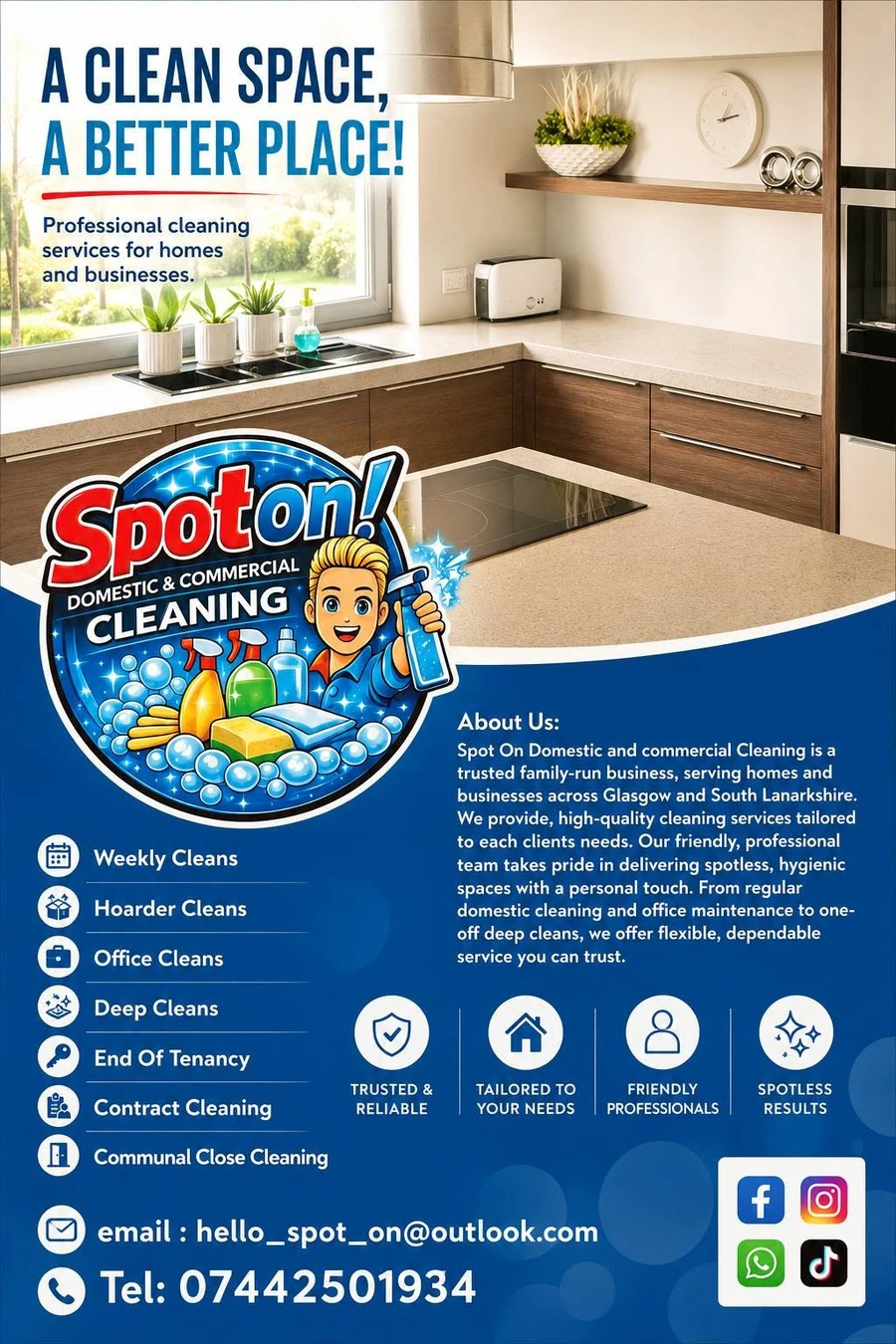 Spot On cleaning services flyer